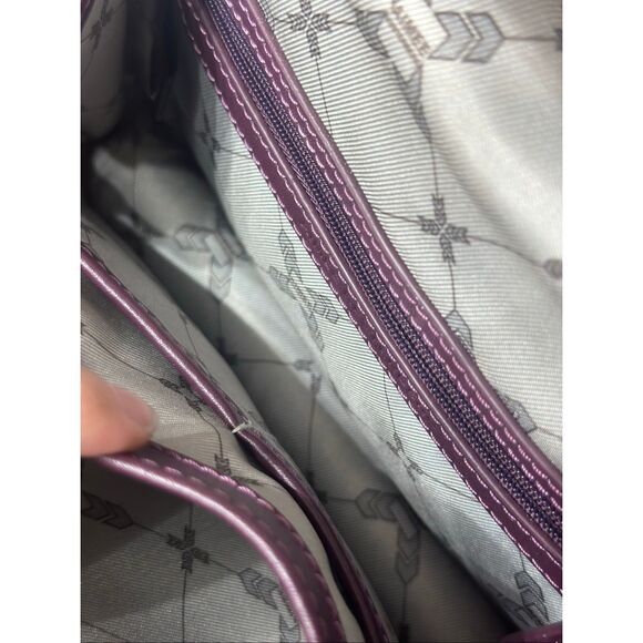 NWOT Aimee Kestenberg Plum Mia Velvet Expandable Satchel Handbag Purse - Picture 5 of 8